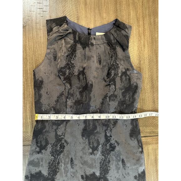 NWT LOFT Ann Taylor Women's Gray Watercolor Sleeveless Sheath Dress Size 4P NEW - Picture 9 of 13